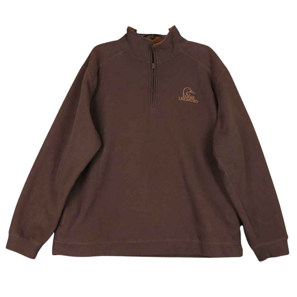 Ducks Unlimited Fleece Pullover Mens XL Embroidered Sweater Hunting Outdoor
